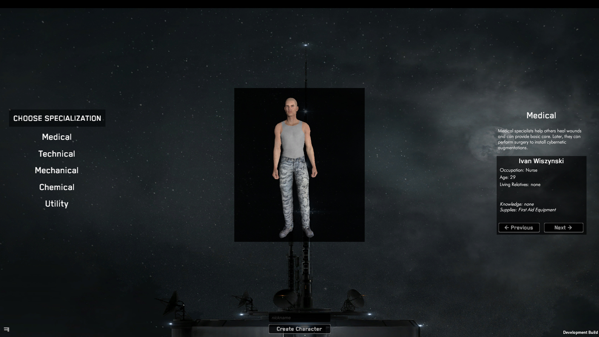 Character creator. UI is not in the newest style yet.