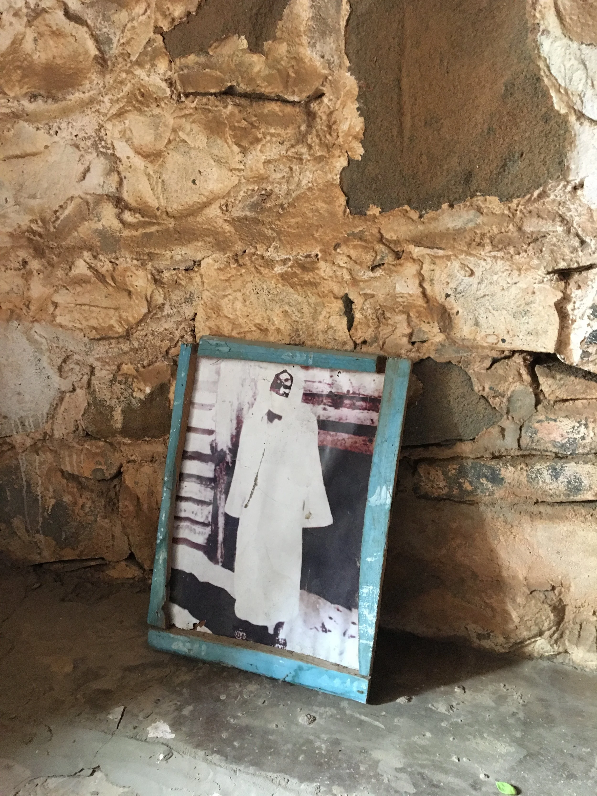 Afbeelding van Cheikh Ahmadou Bamba (1853 - 1927) die in Senegal als een profeet wordt vereerd.