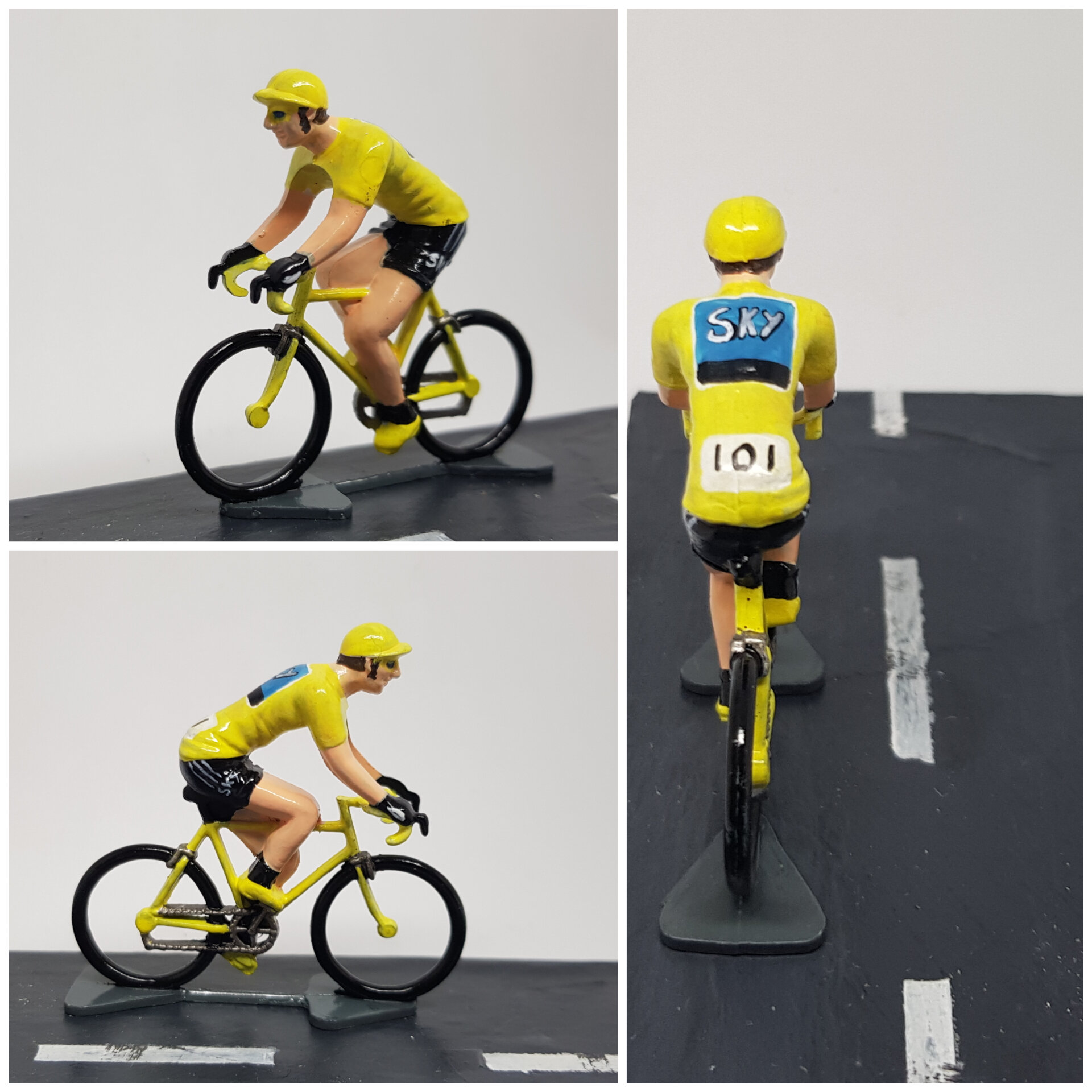 Lot de 10 Figurines cyclistes plastique à peindre 8 versions Cycling figure 