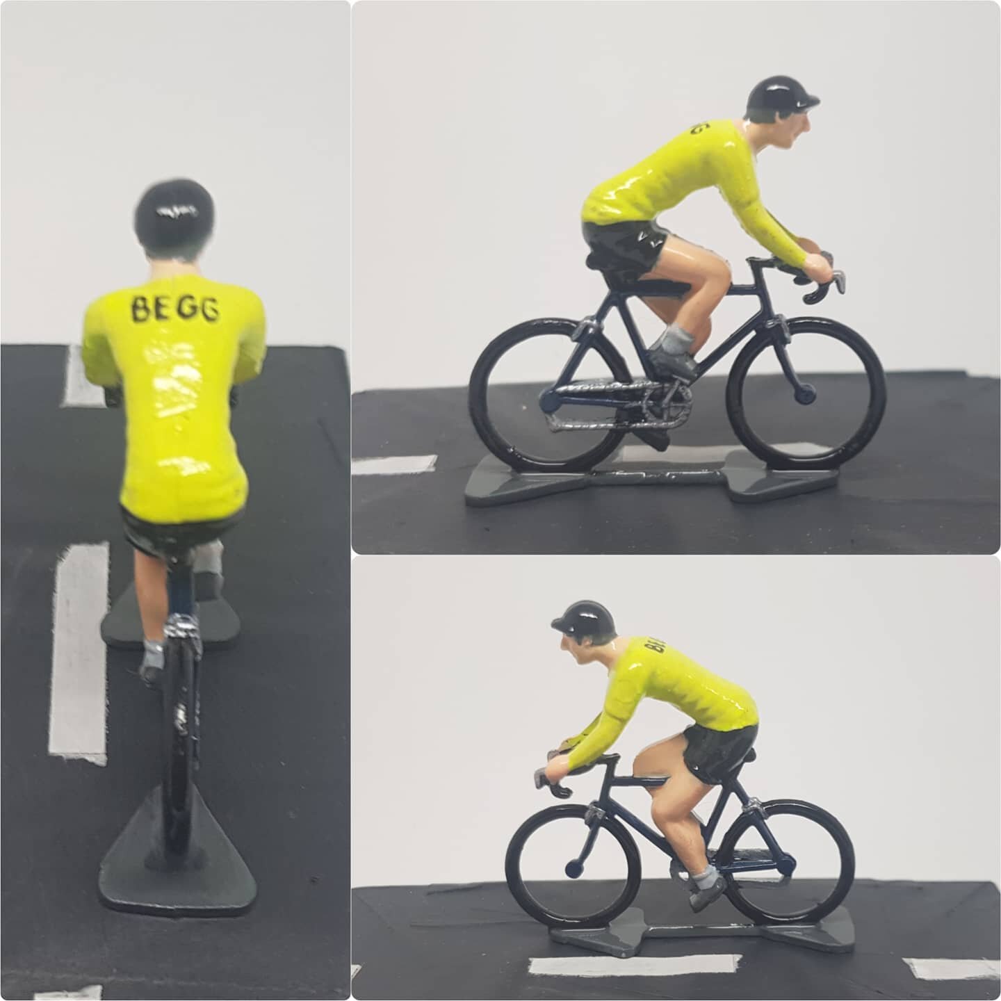 A delightfully simple Bespoke Order ✌️ safety first with this big fluorescent number 🚲 Order your cutom minin online now 🙌 #cycling #mini #cyclist #tourdefrance #tourdefrance2020 #painting #handpainted #design #miniature #jersey #sky #teamsky #bike