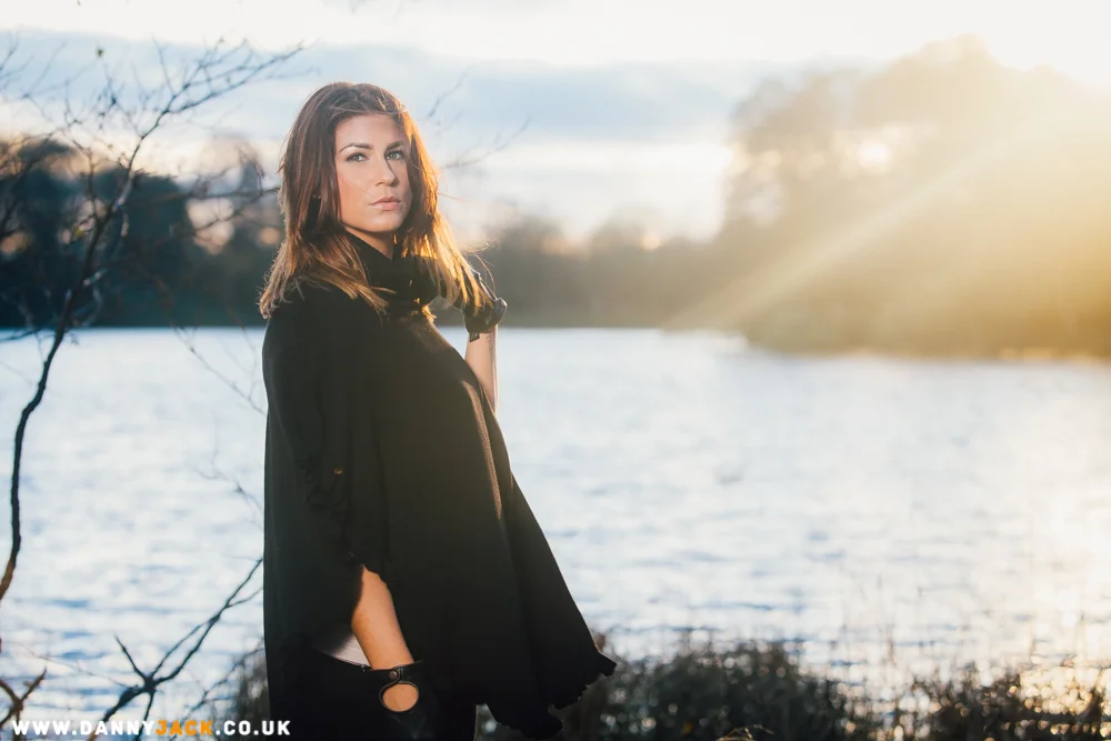 For this shot it was very windy so I wedged my speedlite and softbox into a tree to keep it in place.