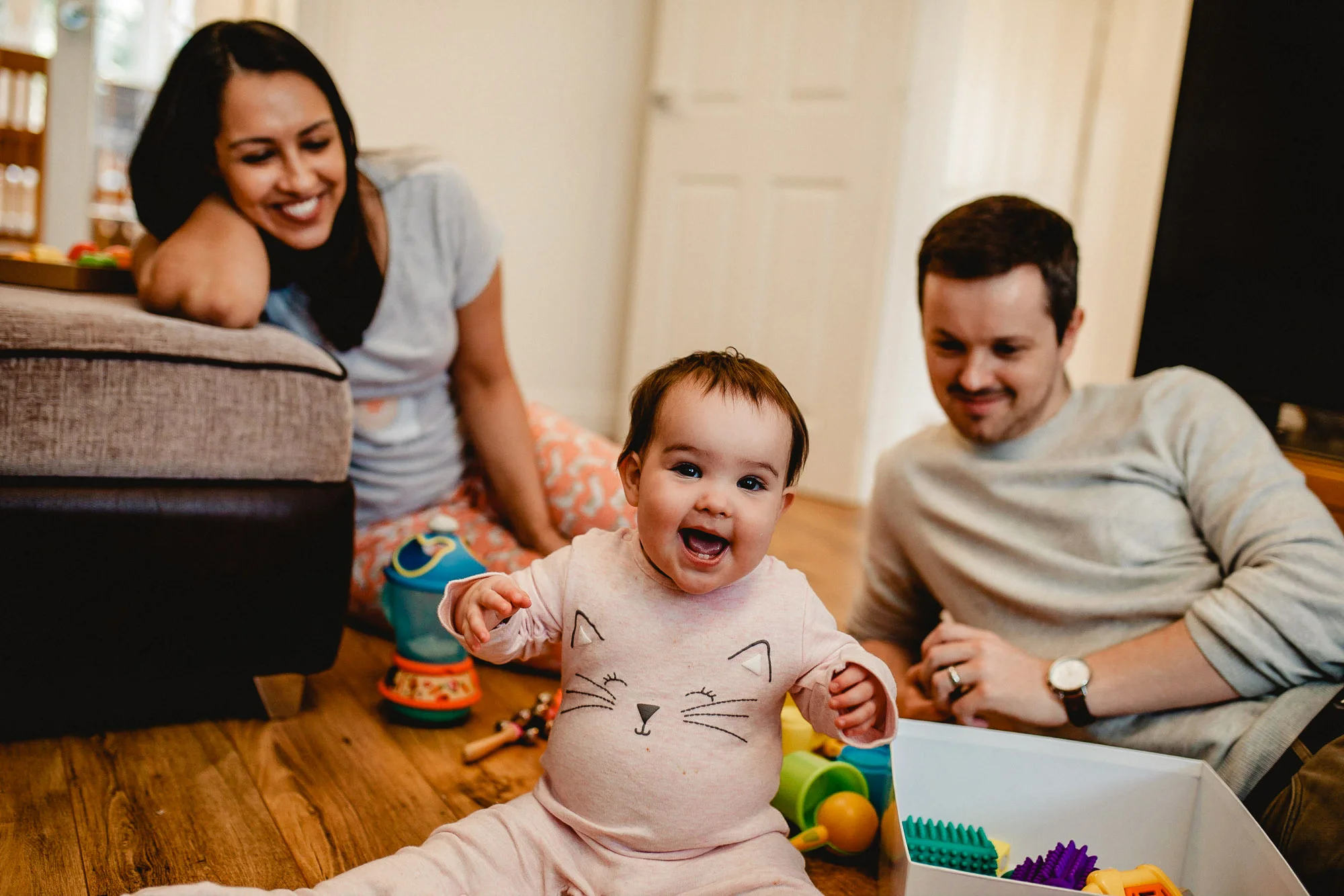 UK Documentary Family Photographer - A morning with Anneka, Ian &amp; Mya