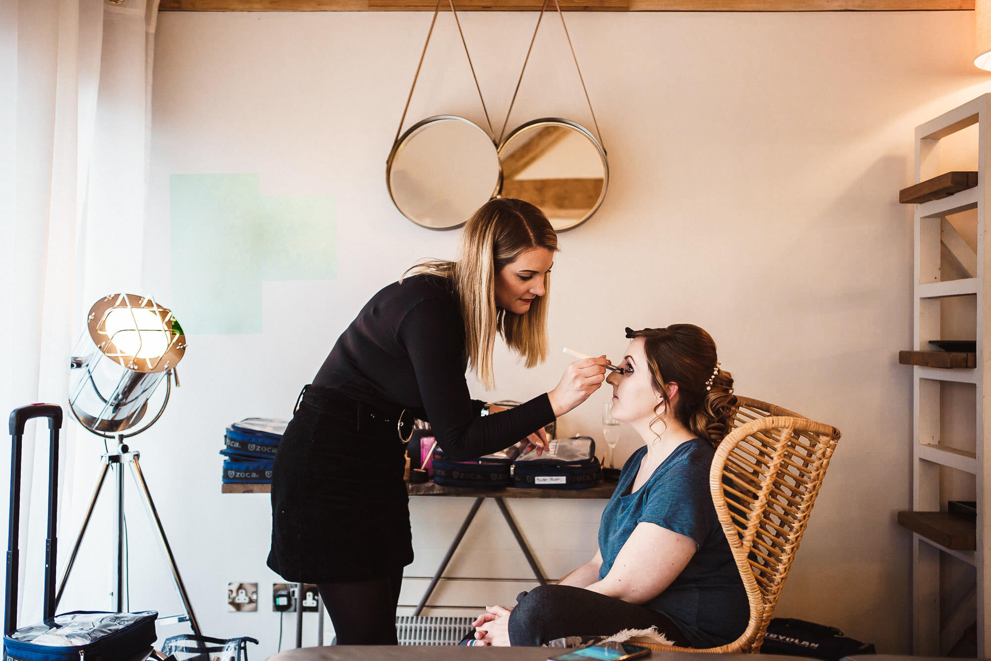 Wedding makeup before ceremony