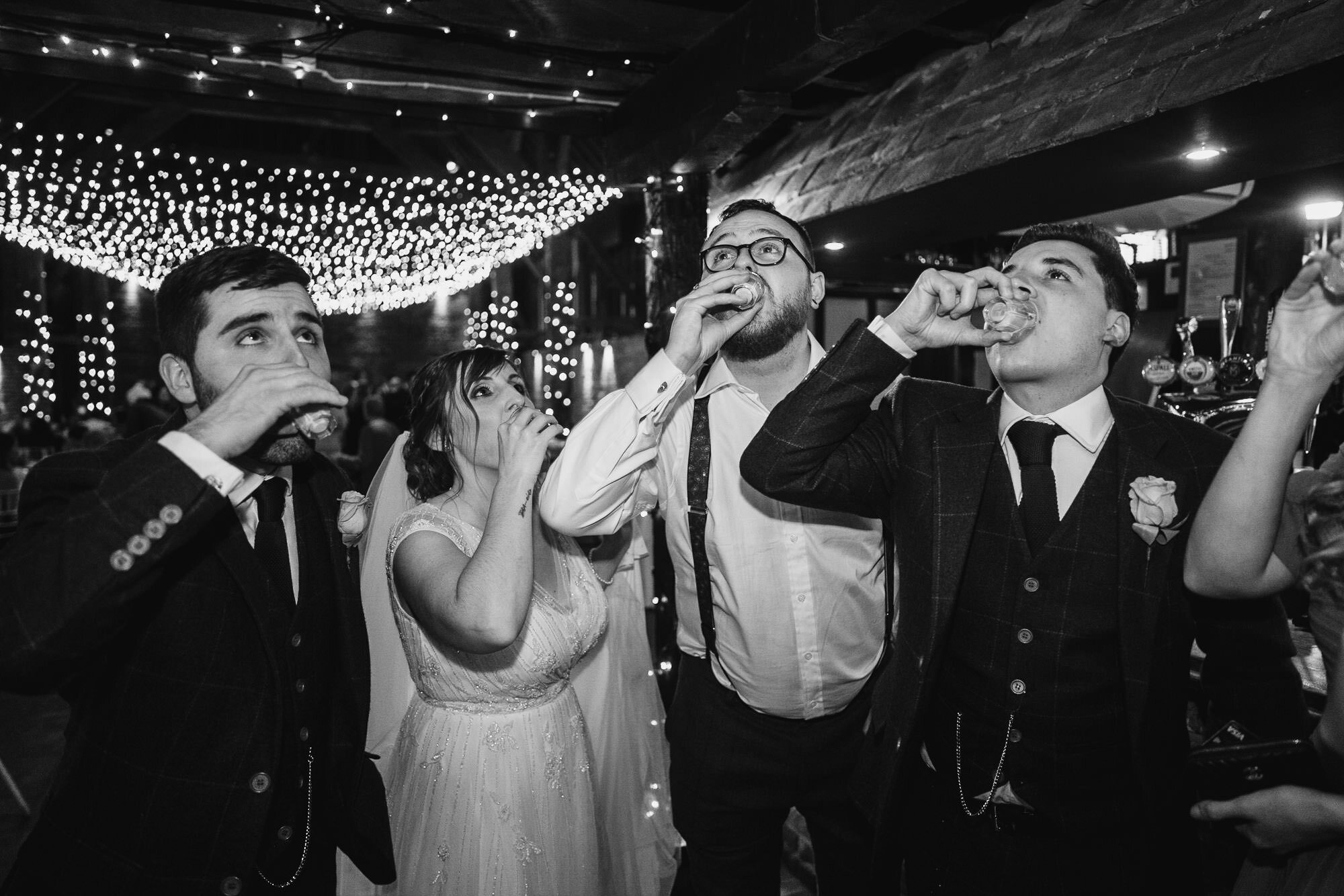 shots with wedding party