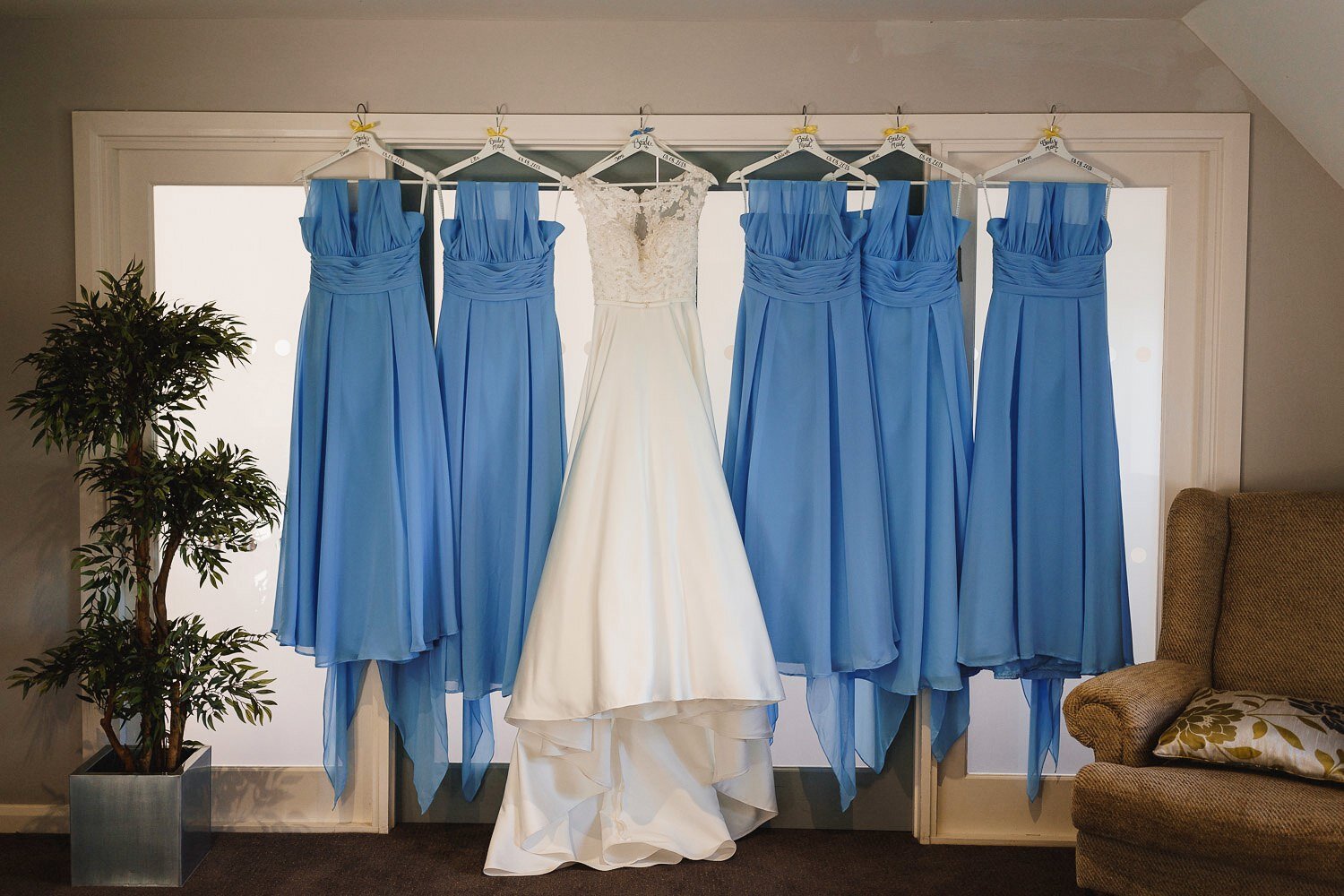 Brides and bridesmaids dresses