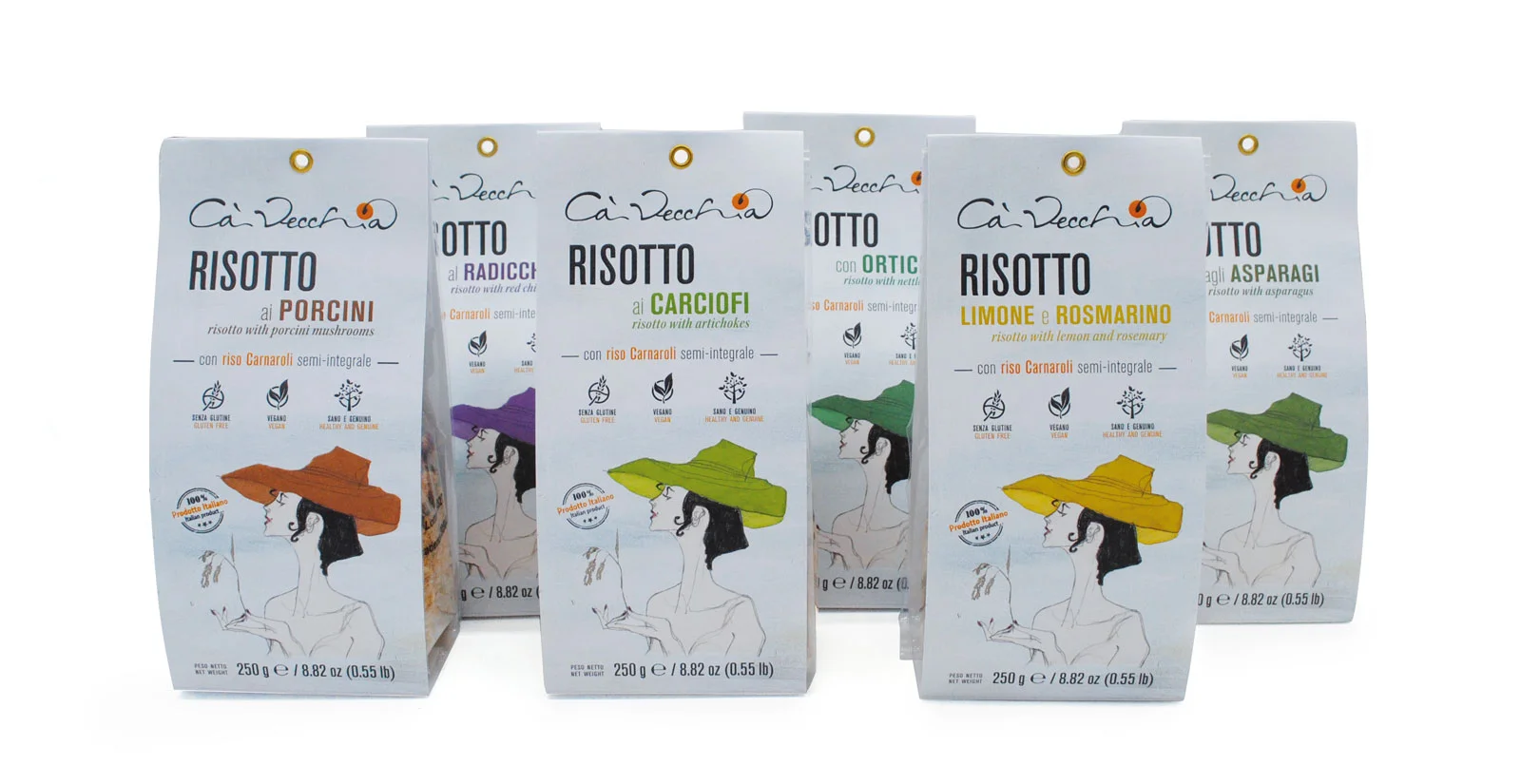 con riso Carnaroli semi-integrale / with half-milled Carnaroli rice