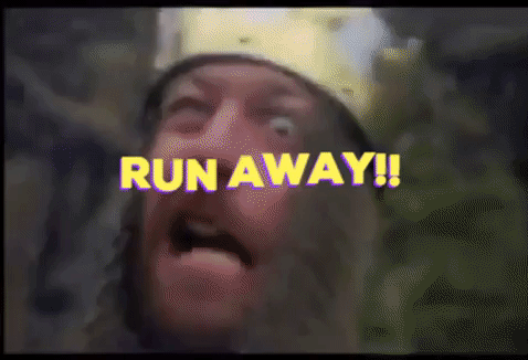 Monty Python Run Away Gif