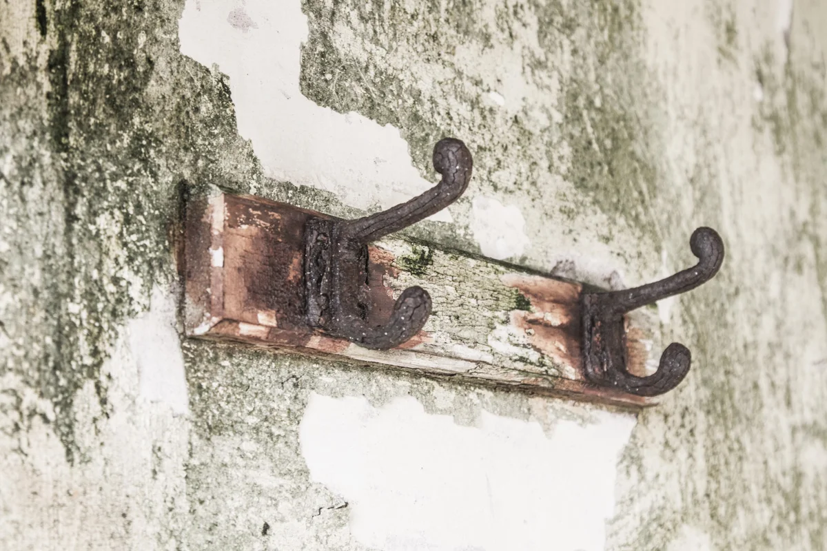 Rusted hooks.