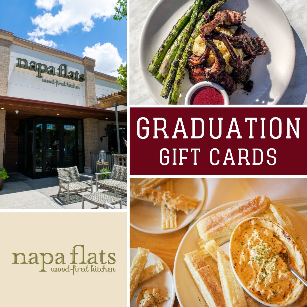 🎓✨ Make their graduation delicious! Gift the new grad a taste Napa Flats with a gift card. Available online or at our location. Your perfect last-minute gift is just a click away! https://www.toasttab.com/napa-flats-college-station-1727-texas-ave-s/