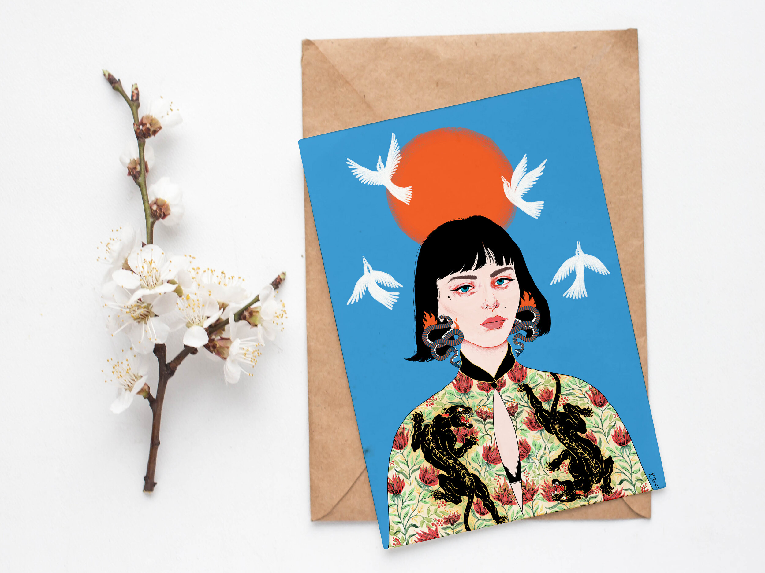 'Can't you see I'm burning' Greeting card