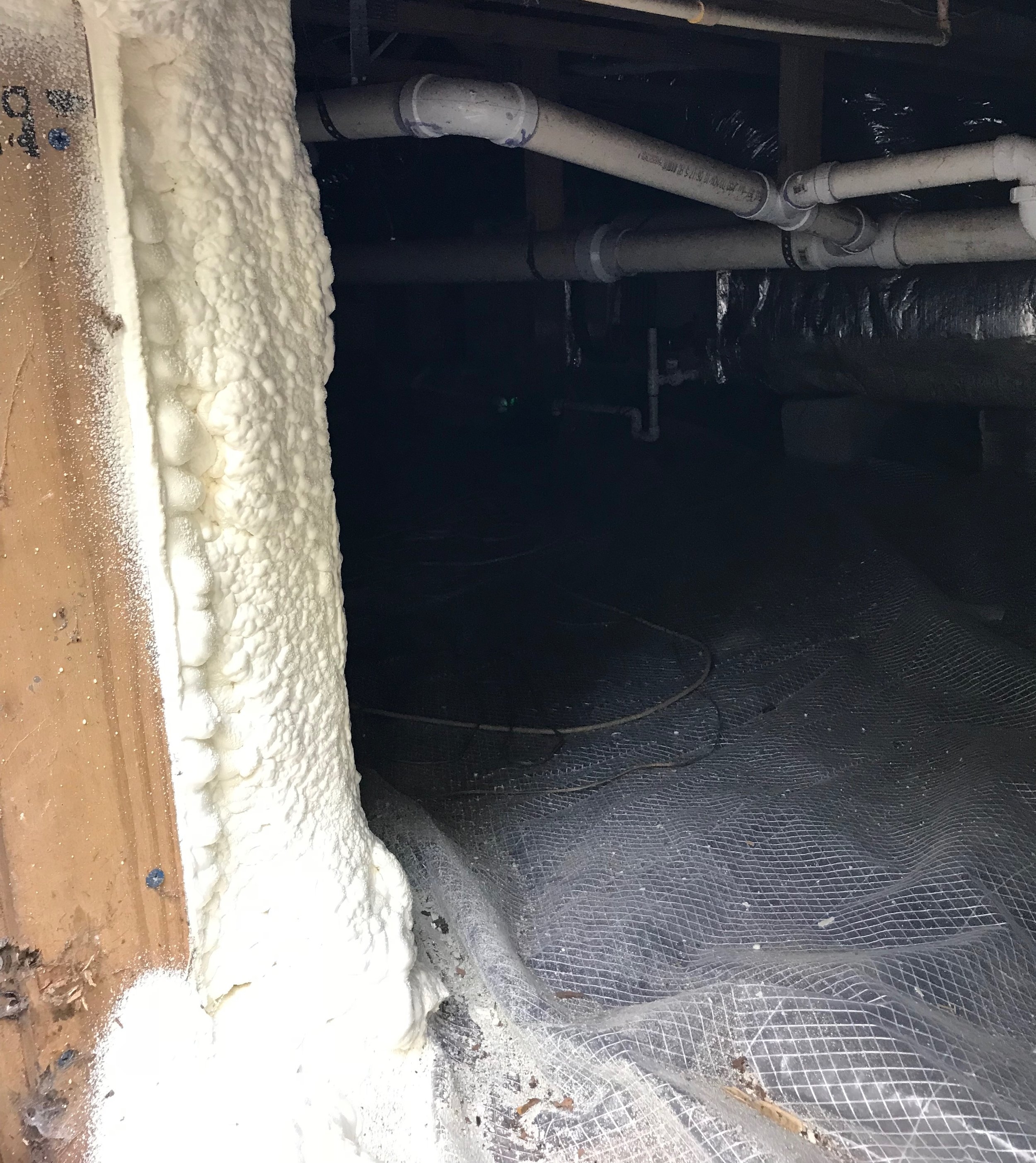 Crawlspace spray foam encapsulation