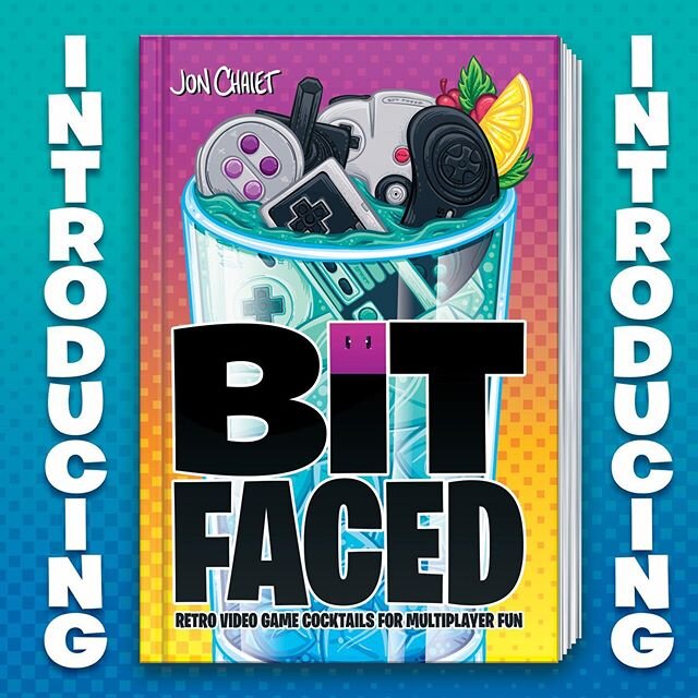 I&rsquo;ve been giving peeks for a while now, and I&rsquo;m finally happy to announce my latest project @bitfacedbook is out!! 64 cocktail recipes paired up with classic retro games for maximum entertainment! This project has taken me years of writin