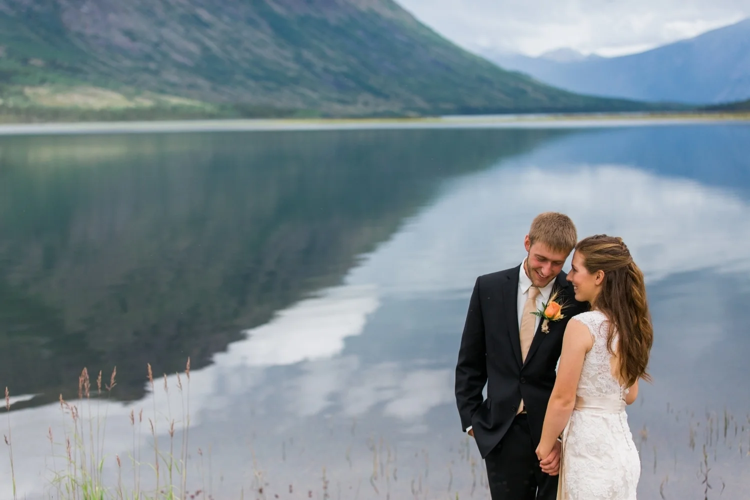 intimate wedding in tagish, yukon