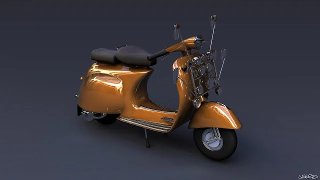 Orange Vespa Jaked3d