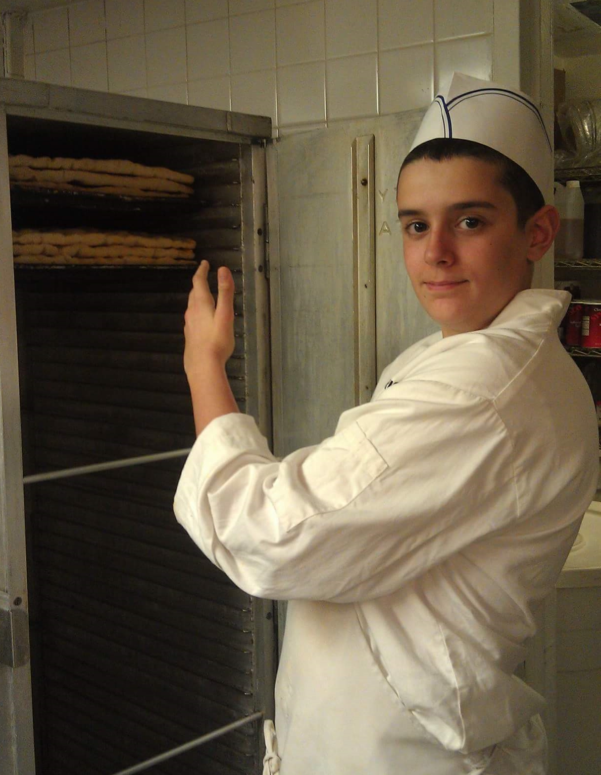 ME AT 14 YEARS OLD AFTER PREPARING FRESH FOCCACIA BREAD