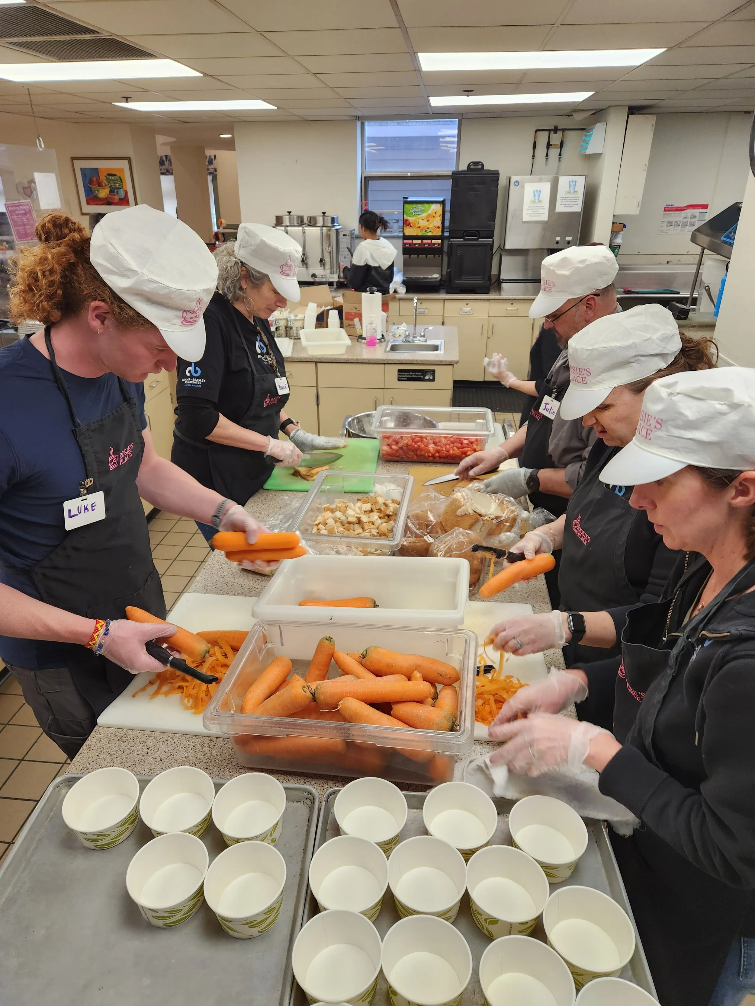 Volunteering Together at Rosie's Place