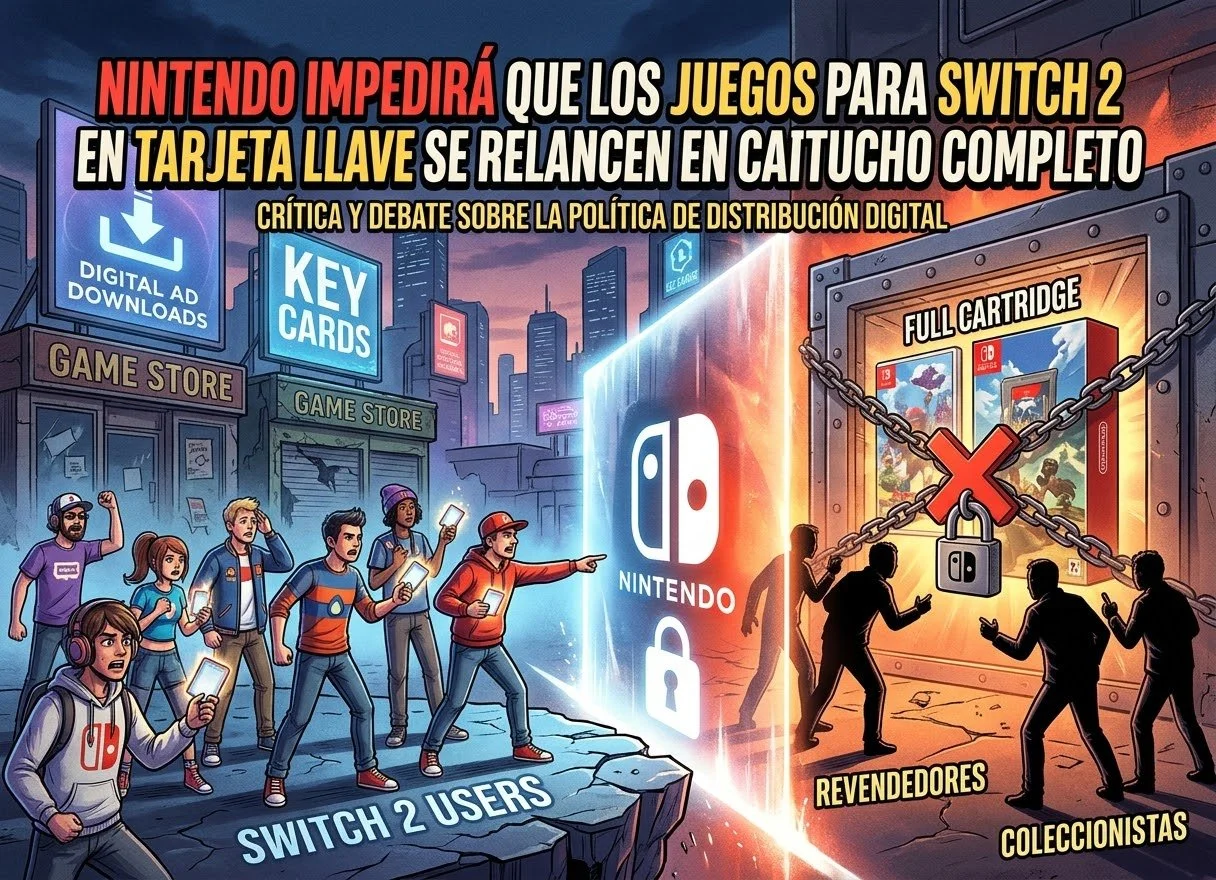 Nintendo podría impedir que los juegos de Switch 2 lanzados en tarjetas llave se reediten en cartuchos completos