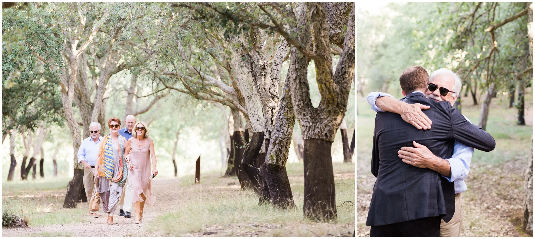 Parents entering the cork forest for the surprise wedding ceremony.
