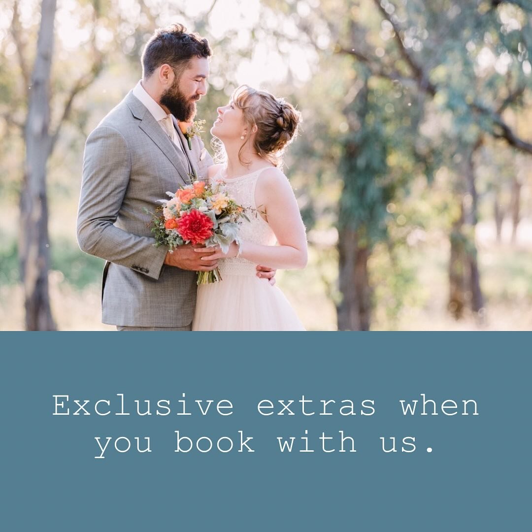 Browse our exclusive offers and unlock exceptional value from our some of our favourite and trusted vendors when you book with Canberra Small Weddings. Link to our exclusive offers in bio 🔗 @_flowerswithlove_ @guestofhonourpetchaperones @billolsonmu