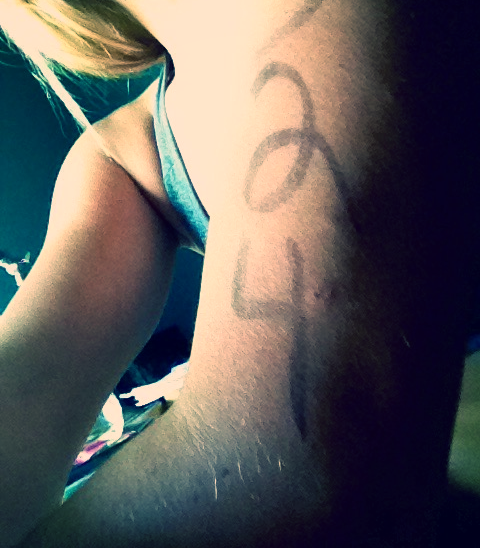 My swim race number was 324. For the run, I would become number 83.