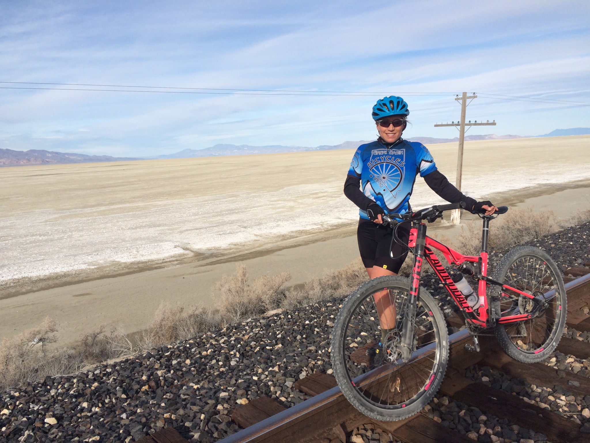 ... And you know you're one MILLION times cooler if your helmet is tilted slightly off-canter like it's some sort of top hat. Black Rock Desert in the background.
