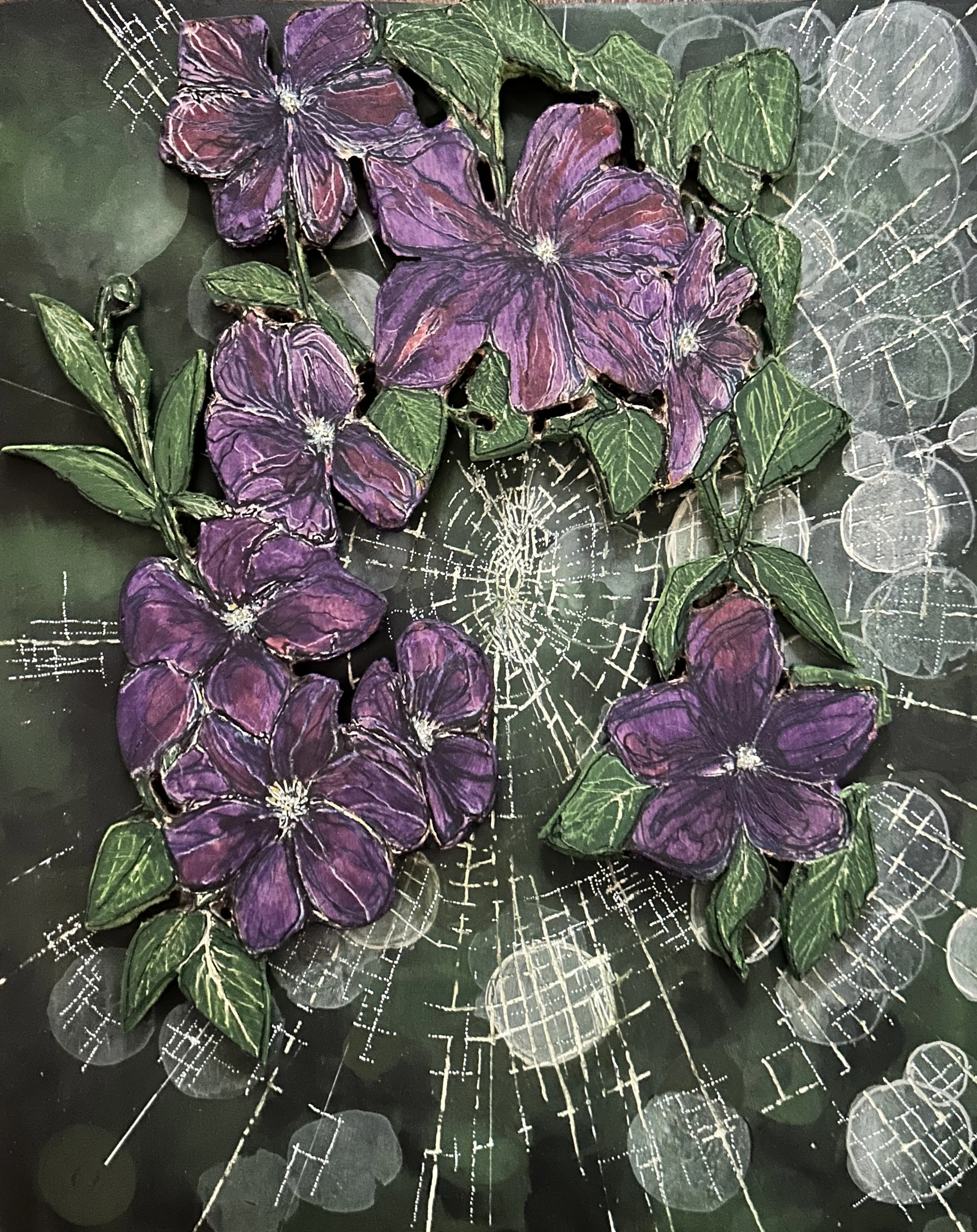 Clematis on a web