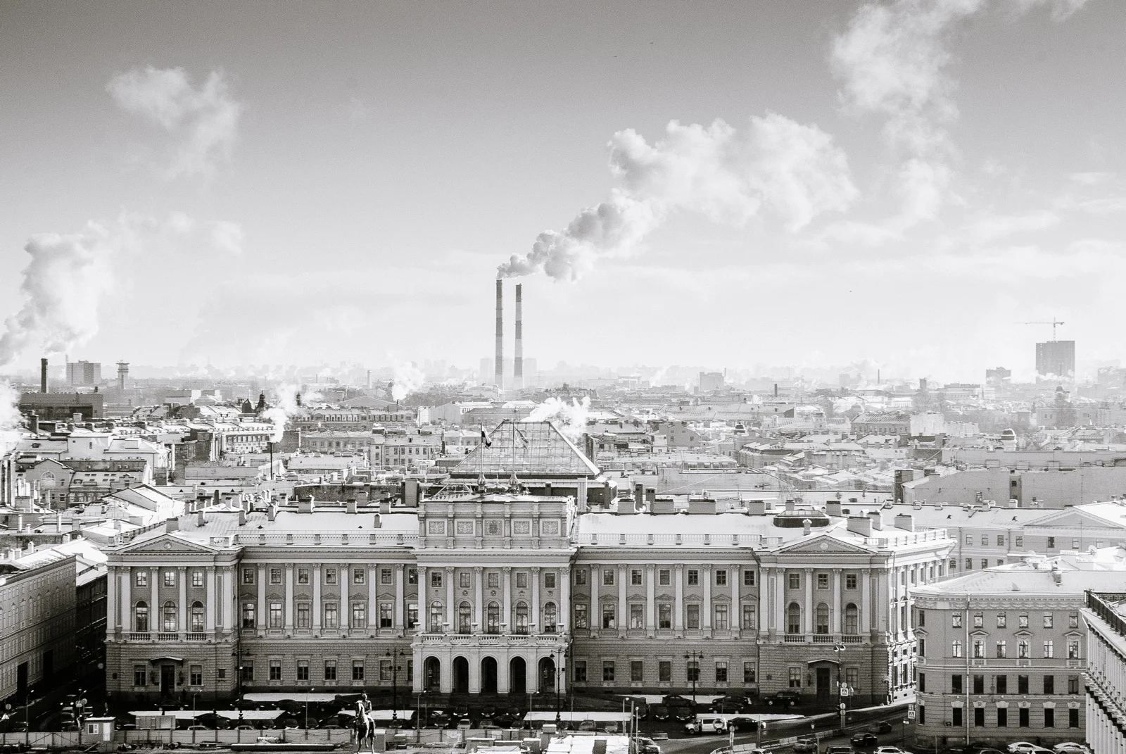 St Petersburg panorama b/w