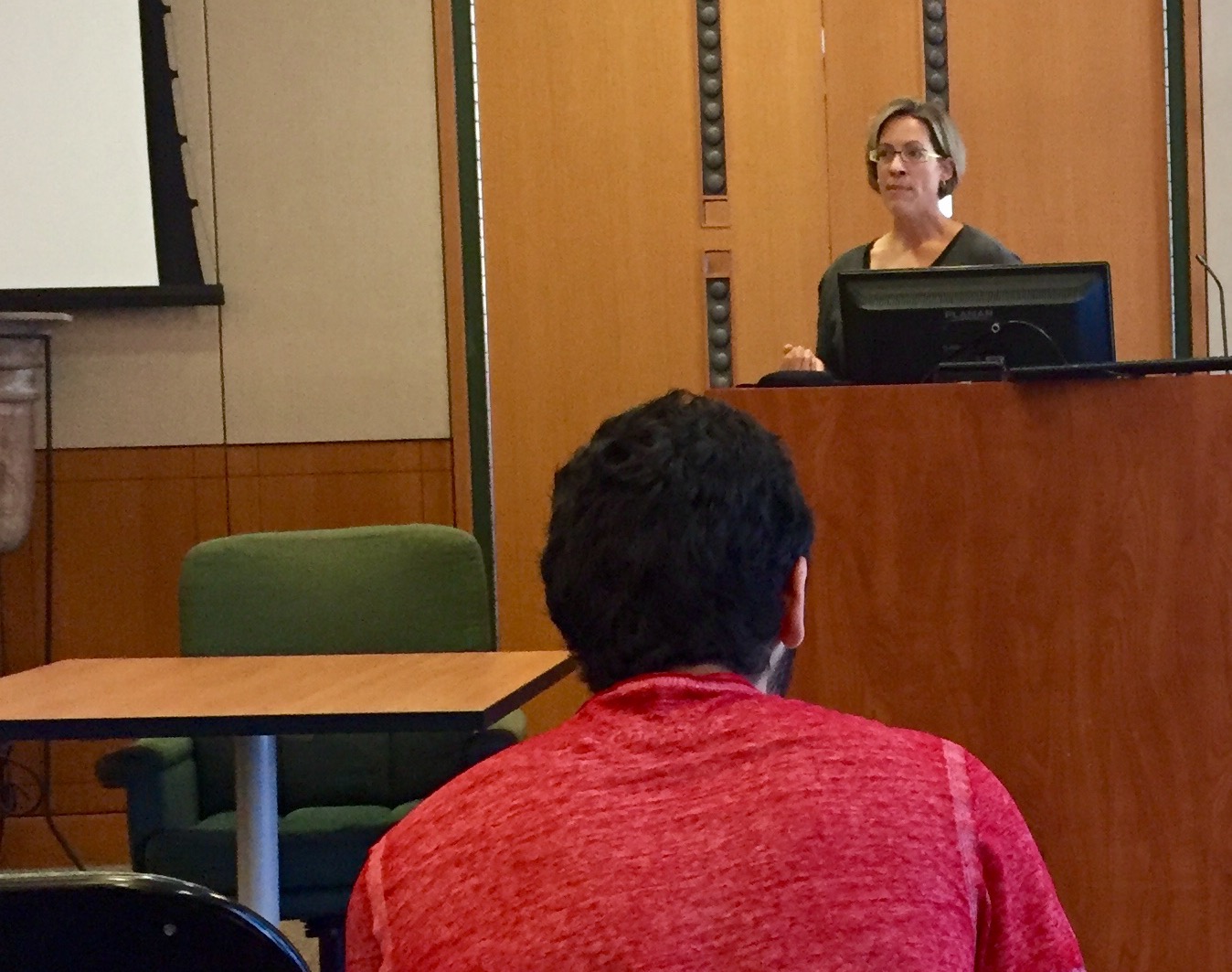 Susan Brower-Toland presenting her paper, "I Will Survive: William Ockham on Memory and the Interim State."