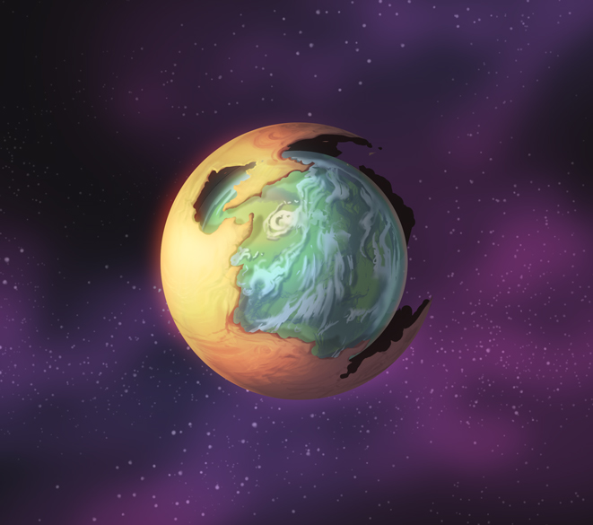 Option 2: Clouds added to atmosphere.