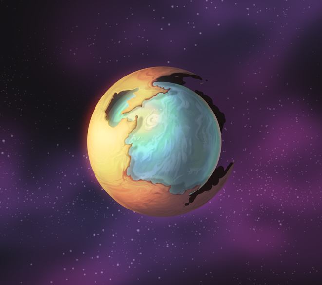 Option 3: Planet-dome is less opaque.