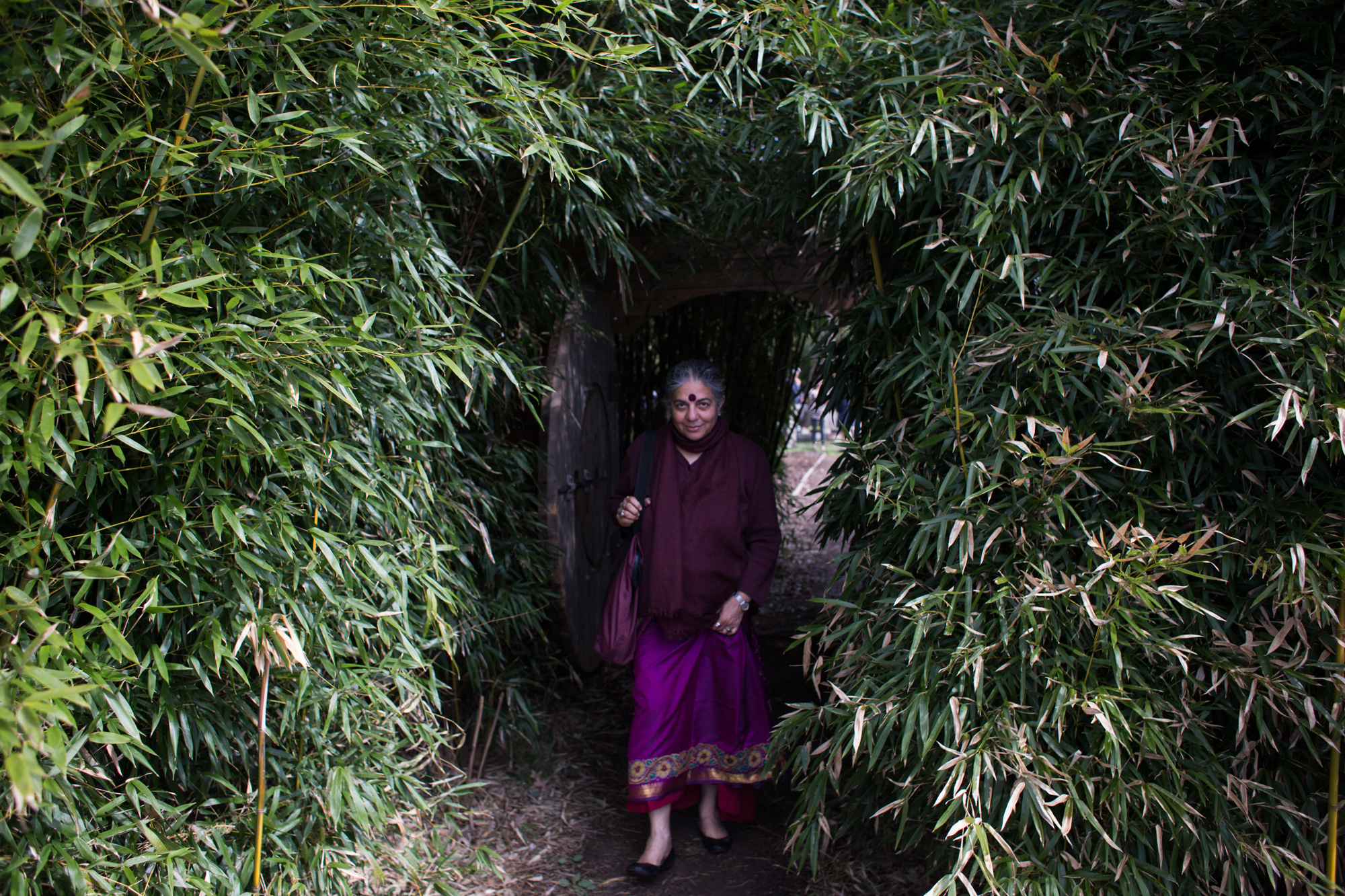 Food activist Vandana Shiva visted Ohio University's campus, learning gardens and the surrounding town of Athens.