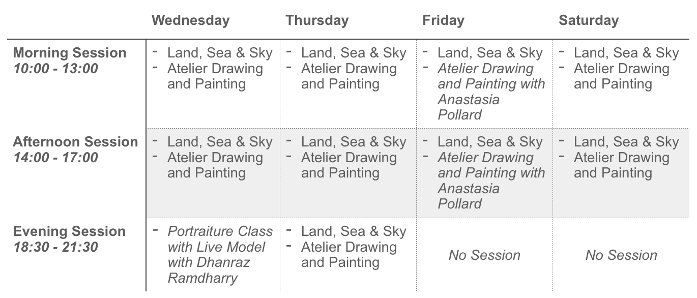 Classical Art Academy Weekly Schedule 2019.png