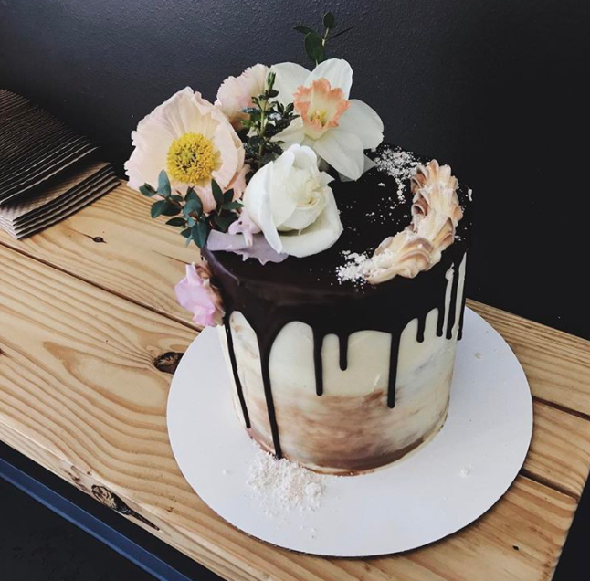 full iced drip cake