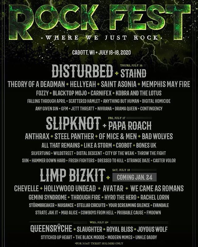 We are excited to announce that on Saturday, July 18th we&rsquo;ll be playing @rockfestwi! 🤘