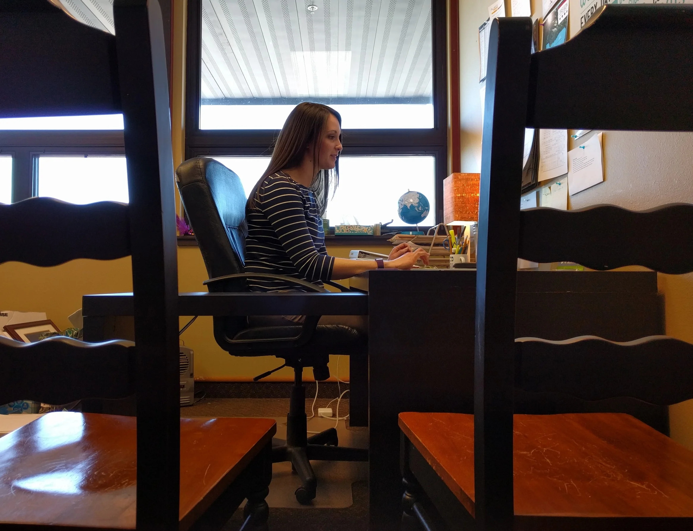 Kim Downey hard at work. 