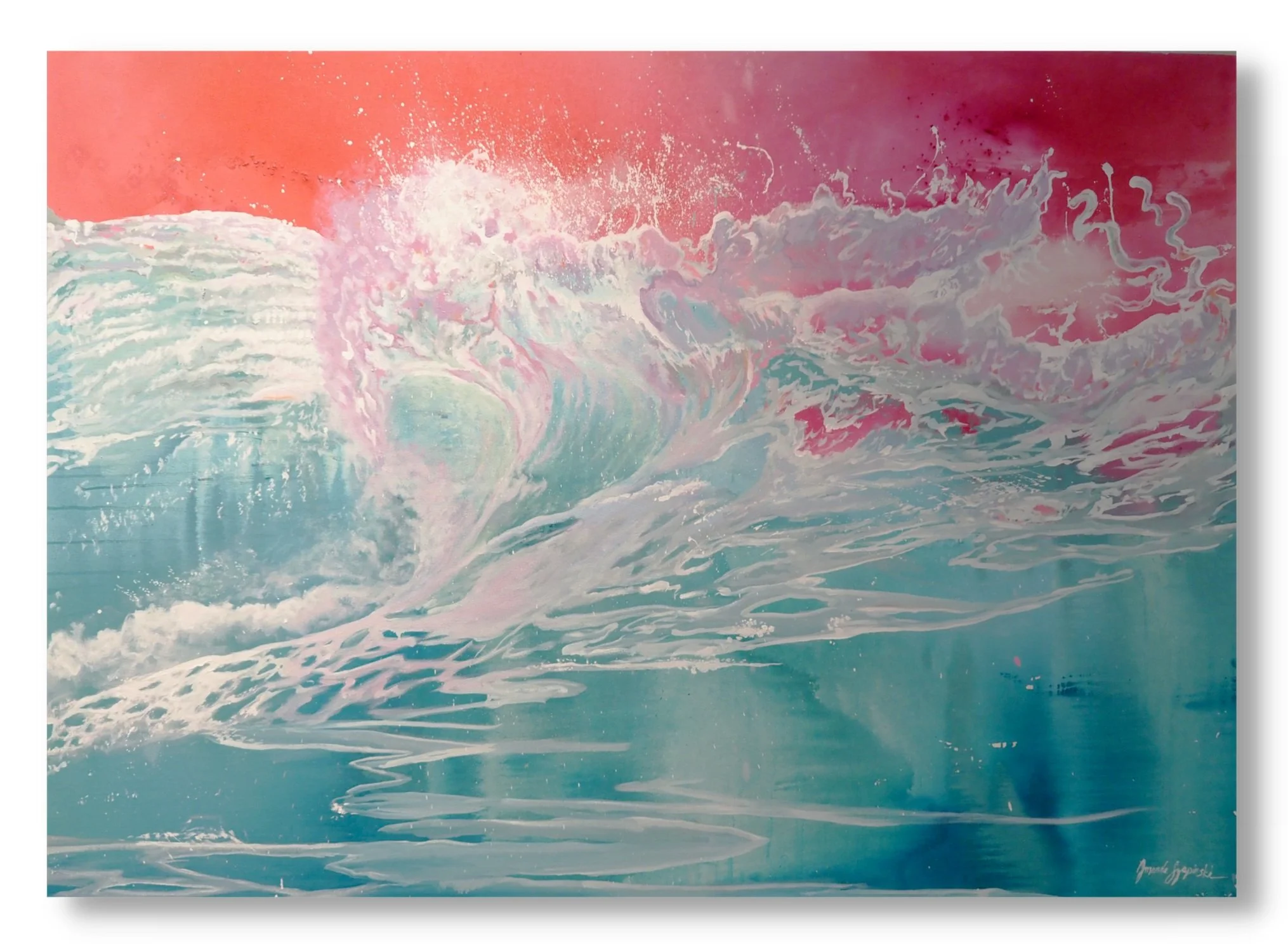 painting created live in todos santos oystera in fund raising and recognition to the foundations in the local area that protect nature