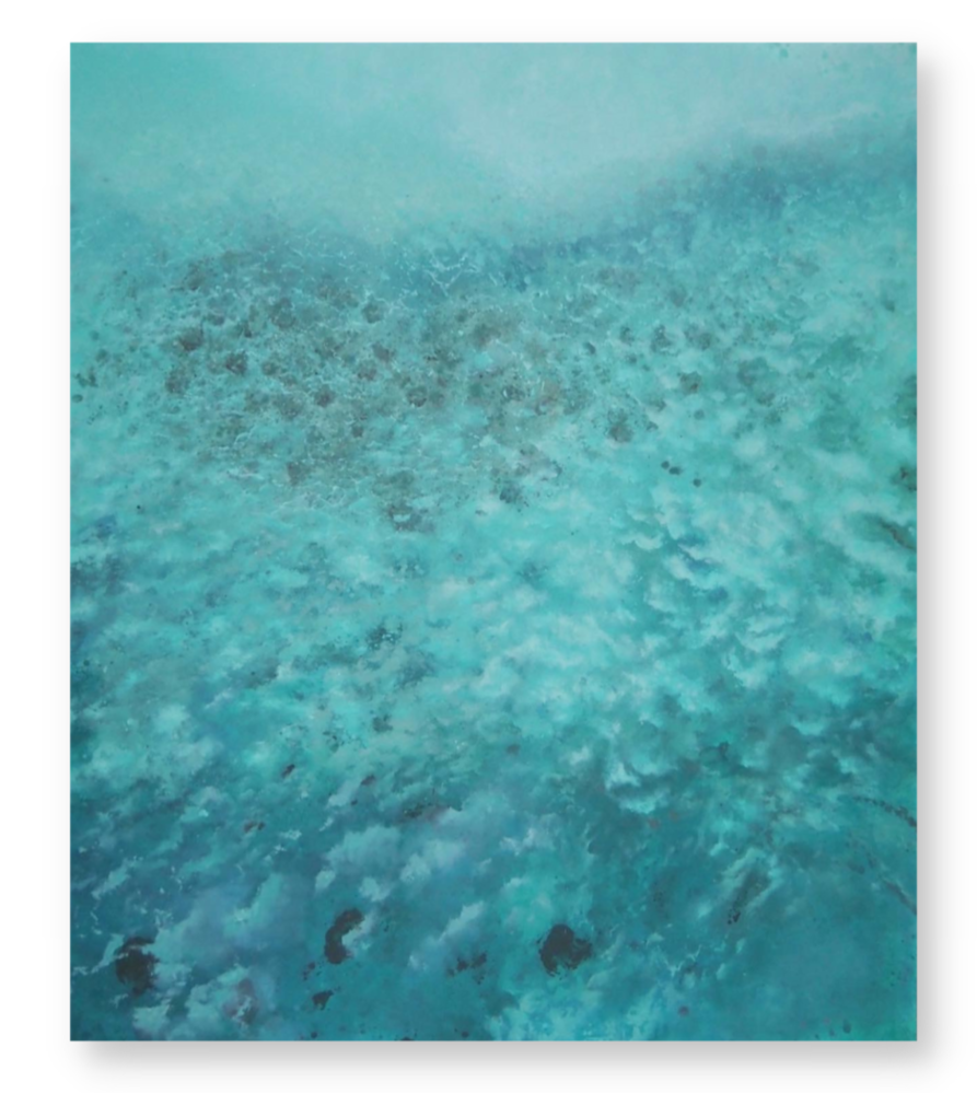 Large scale contemporary ocean painting by Los cabos artist, Amanda Szopinski