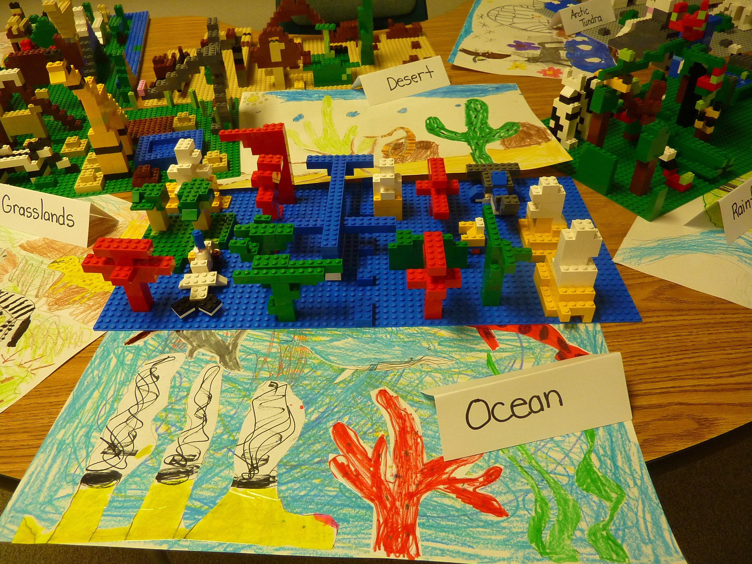 Concept of Connections represented in sketch and 3D sculpture. The unit Masterwork is the LEGO brick.