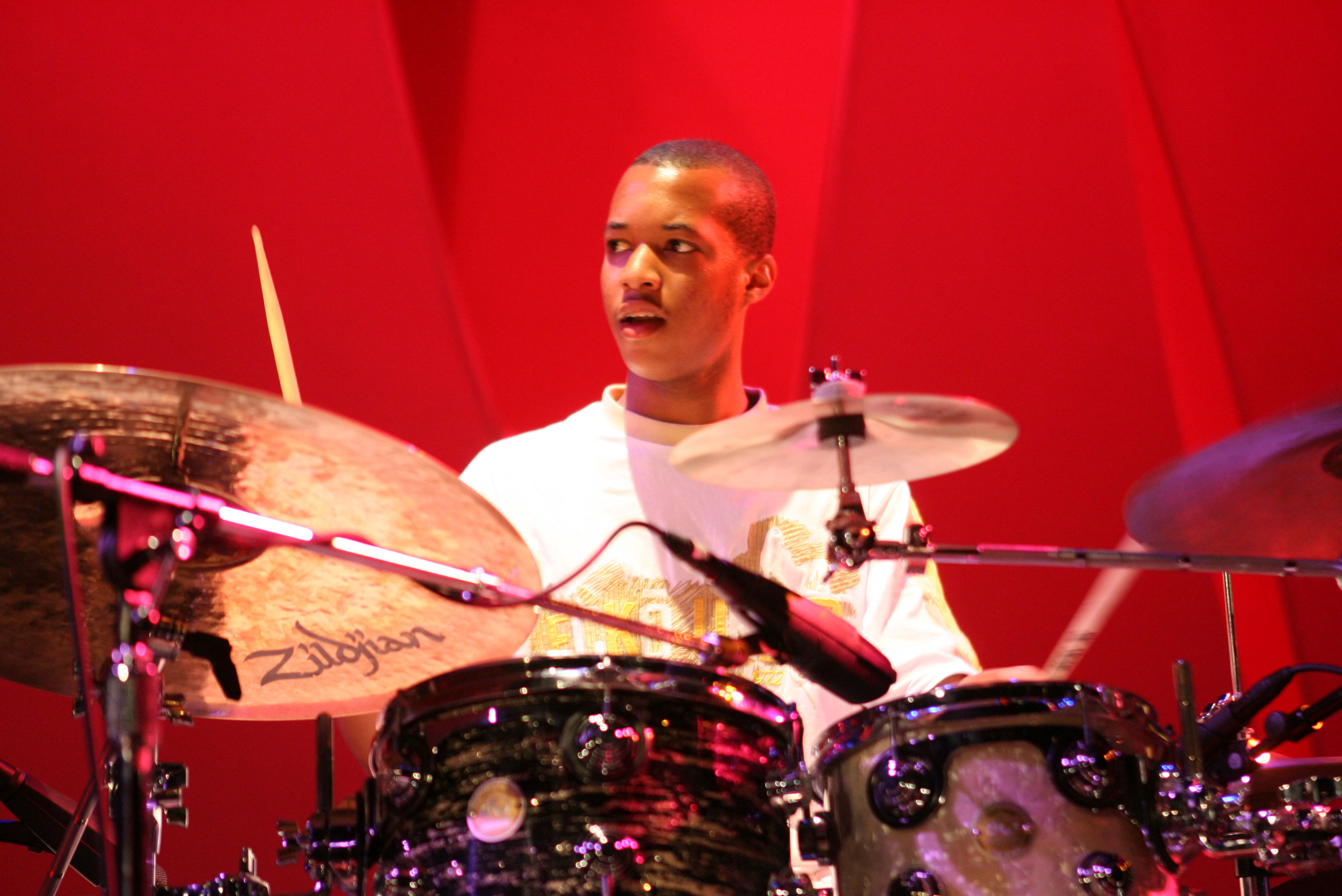 Camper soundchecks during a Showcase Concert rehearsal
