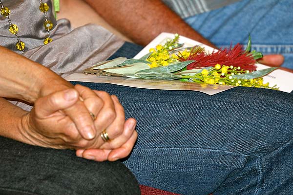 Forgotten Australians, during formal proceedings of the National Apology. Later, flowers were laid in remembrance of those who had passed away. ‘Anecdotal evidence has shown an abnormally large percentage of suicides among care leavers’ (The Senate Community Affairs Reference Committee Forgotten Australians , 2004, xvi). Photo: Jeremy Lucas, National Museum of Australia.