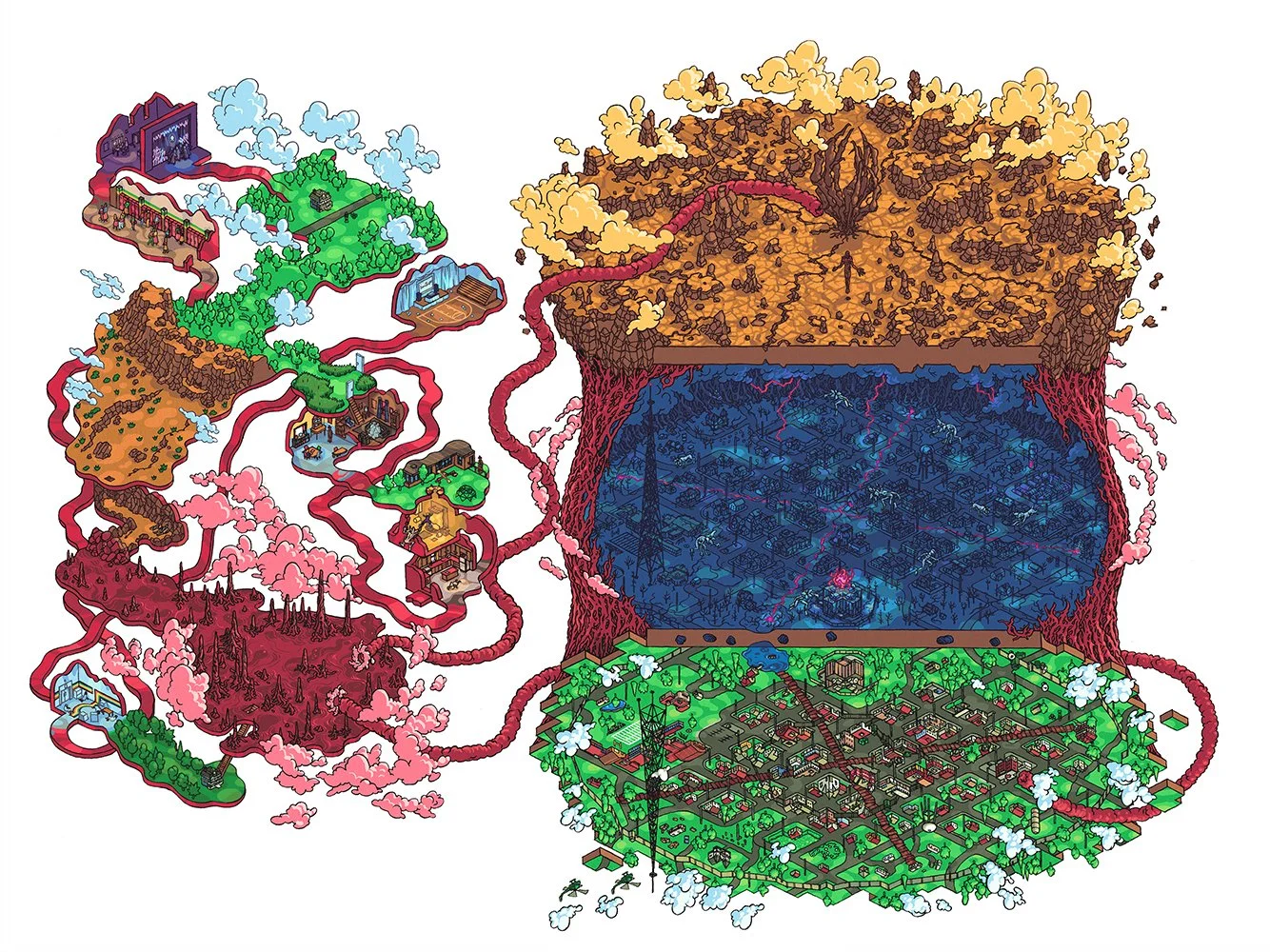 "Stranger Things Map" for Netflix's Tumdum Magazine
