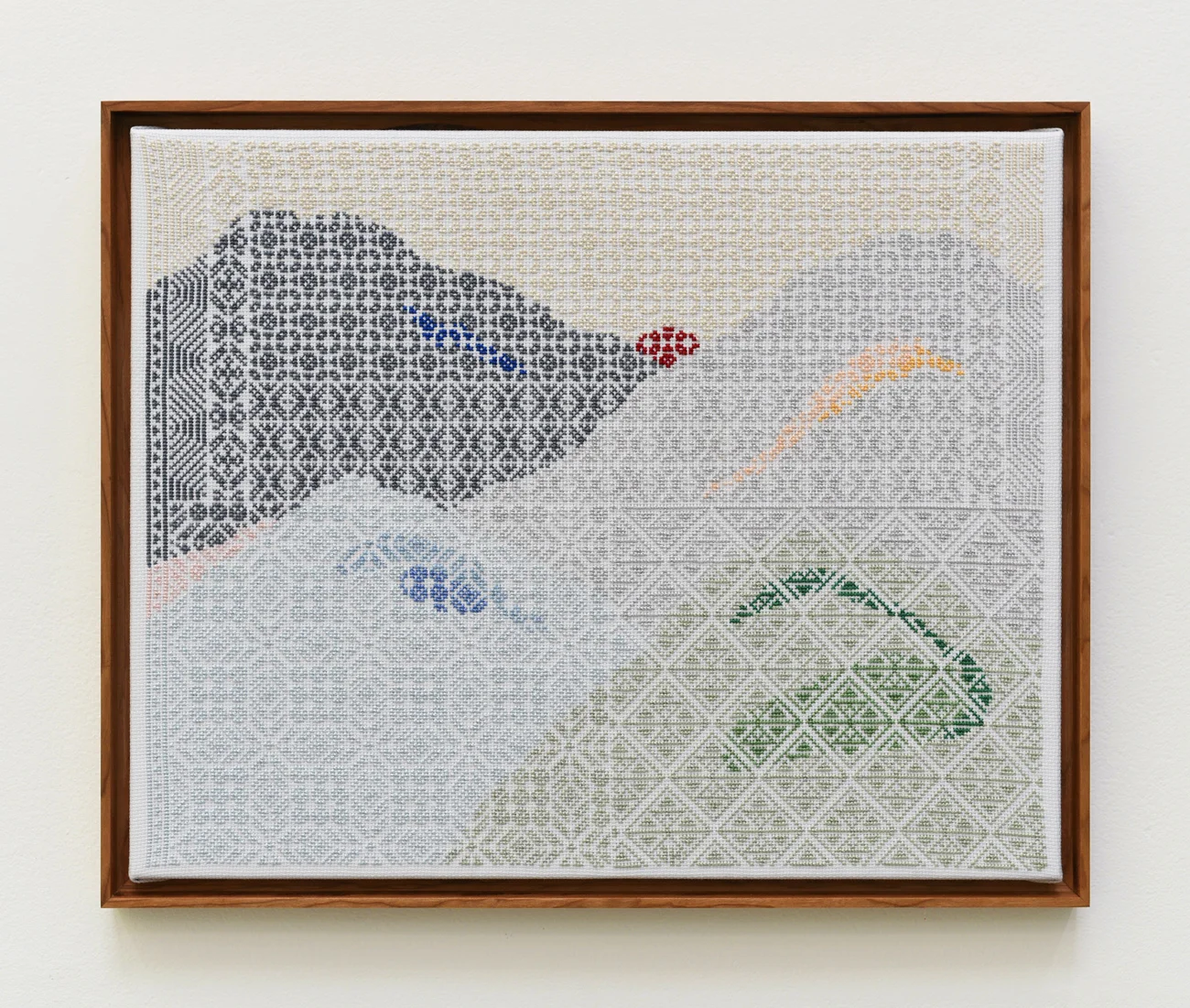 My Right Eye is a Sun, 16 x 20 Inches, on Aida fabric, 2017