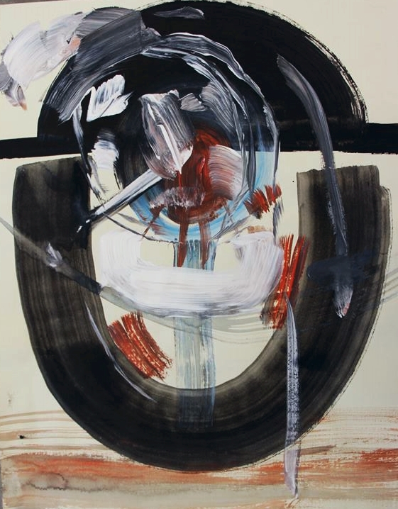 8 and a half by 11 inches Ink and acrylic on paper