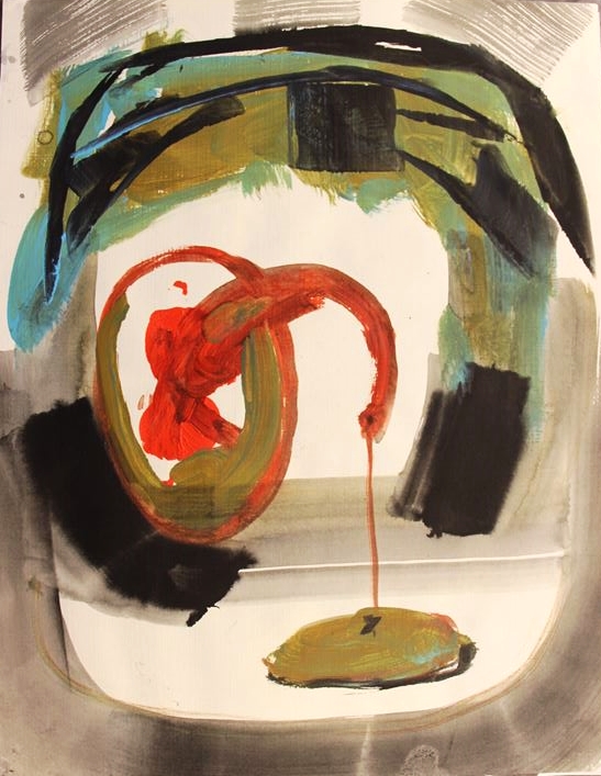 8 and a half by 11 ink and acrylic on paper