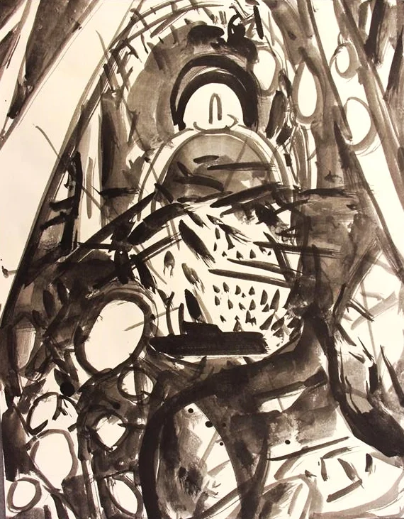 8 and a half by 11 ink on paper