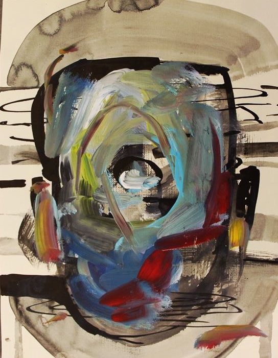 8 and a half by 11 ink and acrylic on paper