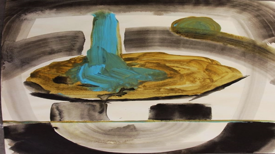 8 and a half by 11 ink and acrylic on paper