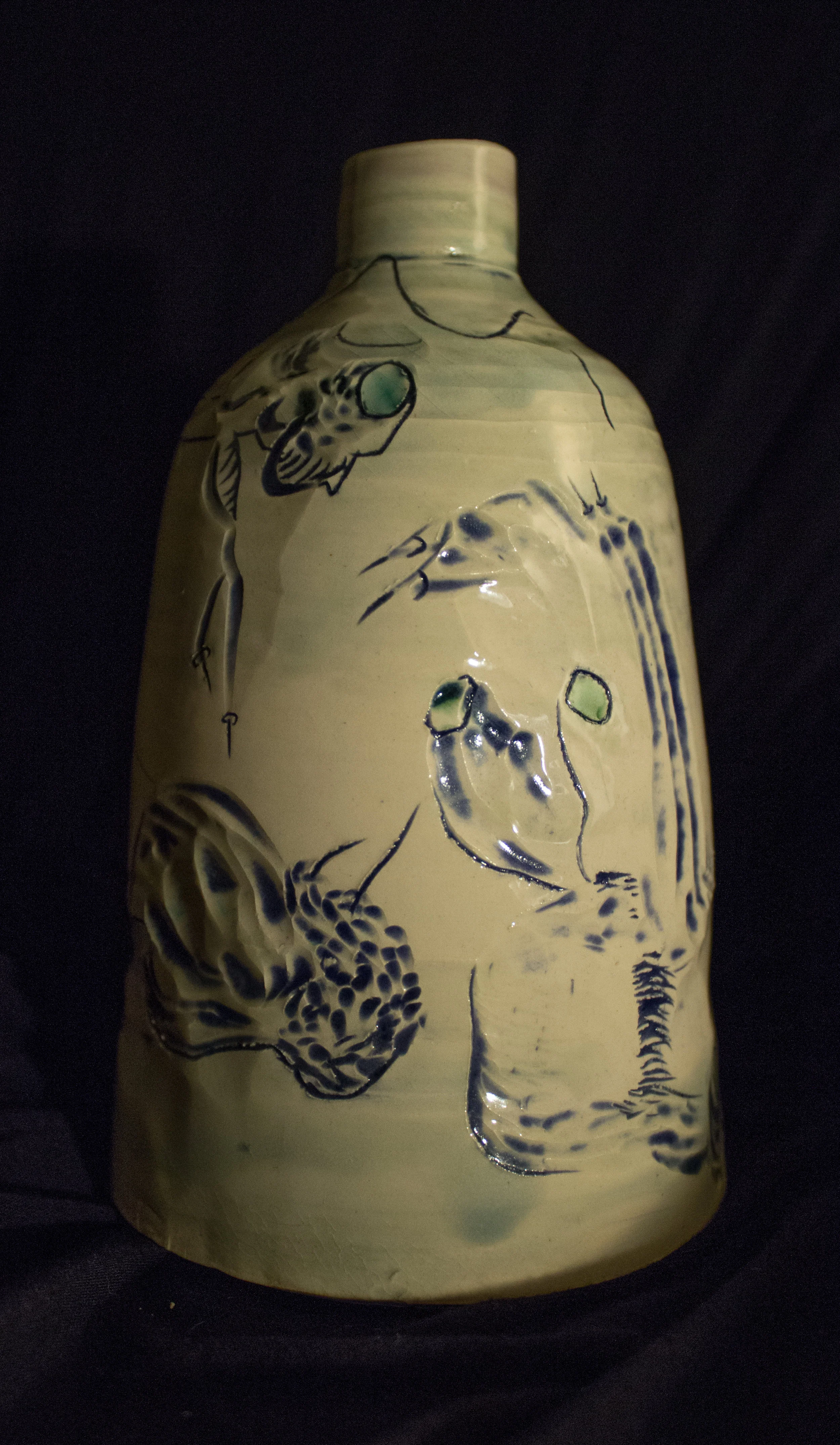 Bottle, Ceramics and Celadon Glaze, 2018
