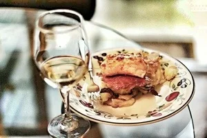 Chile Broiled Salmon with Crushed potatoes and Garlic Roasted Cabbage