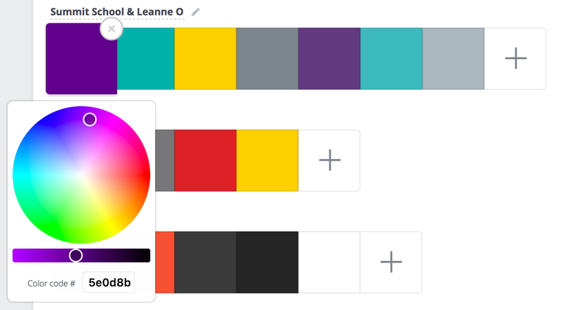 Canva for Work sample of the brand kit area